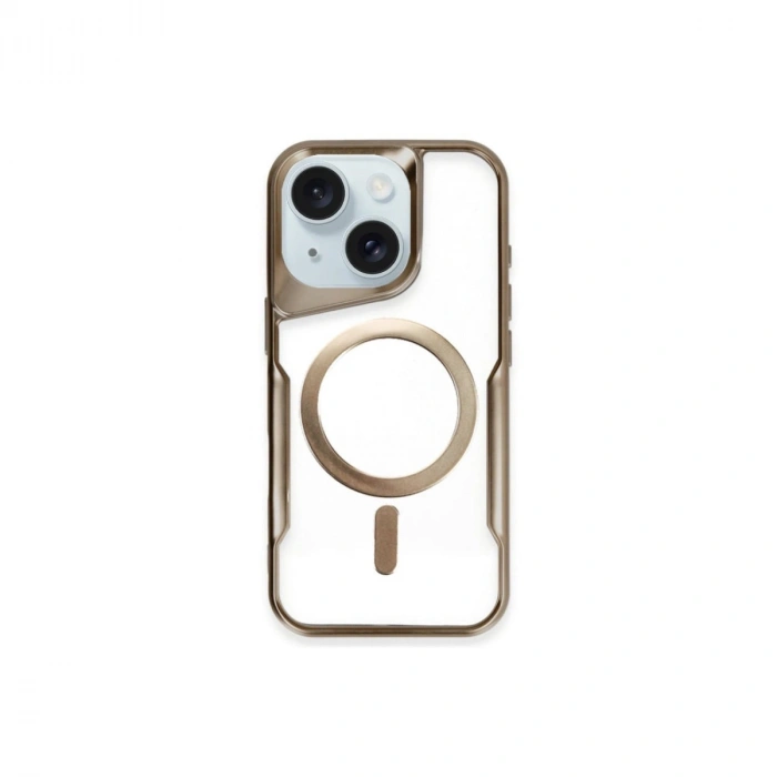 Apple İphone 14 Kılıf Boyi Magsafe Silikon Kapak - Kahverengi