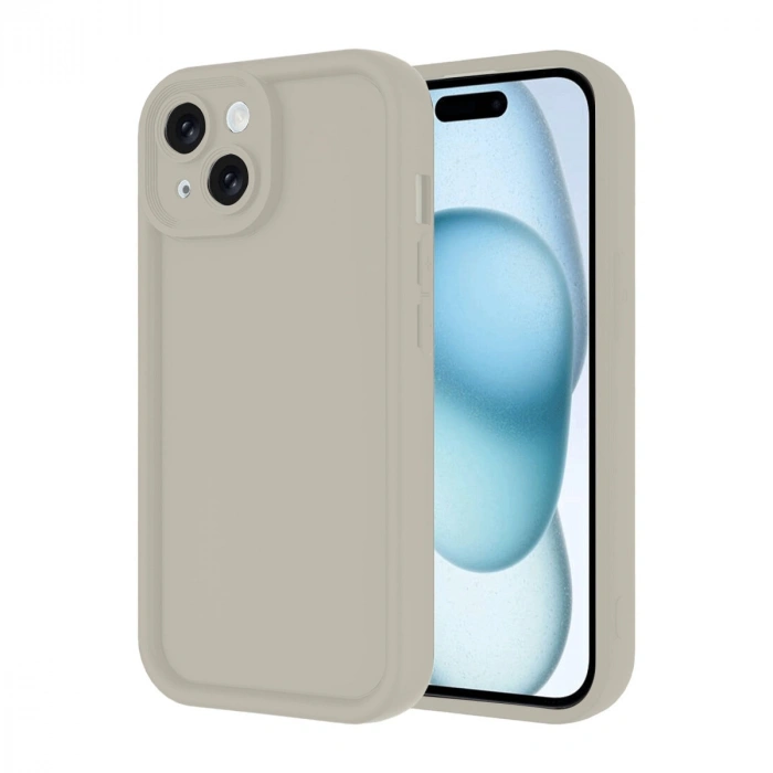 Apple İphone 14 Kılıf Viera Silikon - Krem