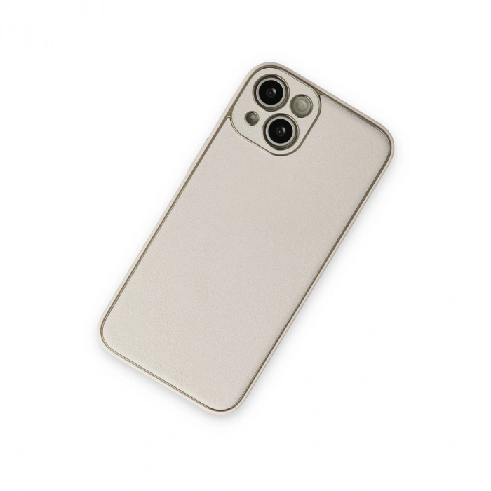 Apple İphone 14 Plus Kılıf Coco Deri Silikon Kapak - Beyaz