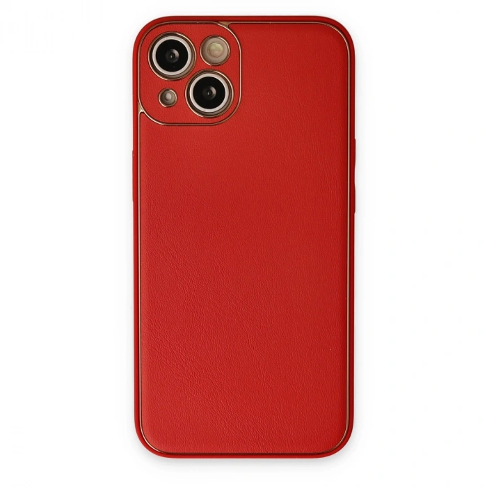 Apple İphone 14 Plus Kılıf Coco Deri Silikon Kapak - Kırmızı