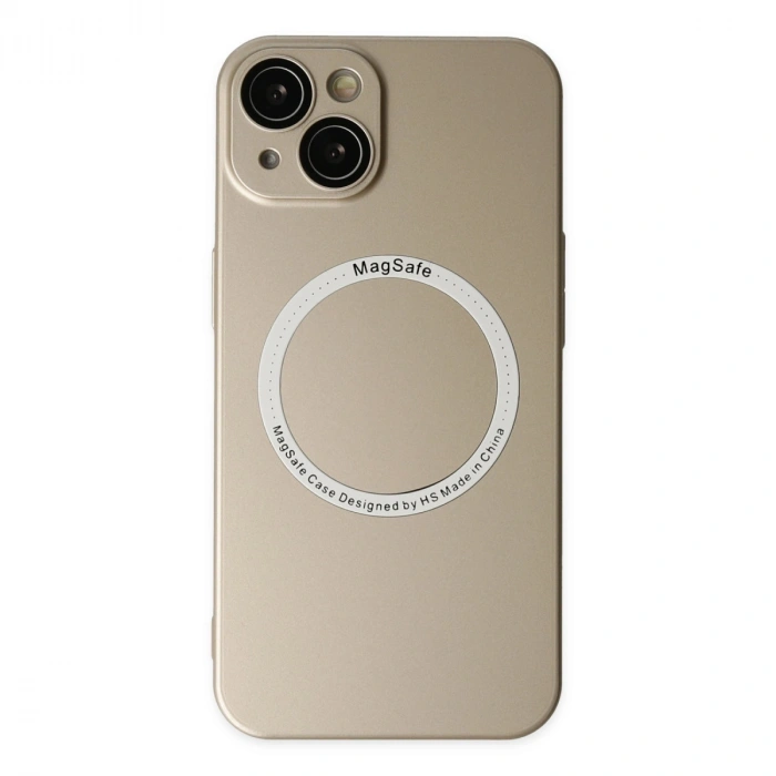 Apple İphone 14 Plus Kılıf Jack Magneticsafe Lens Silikon - Gold