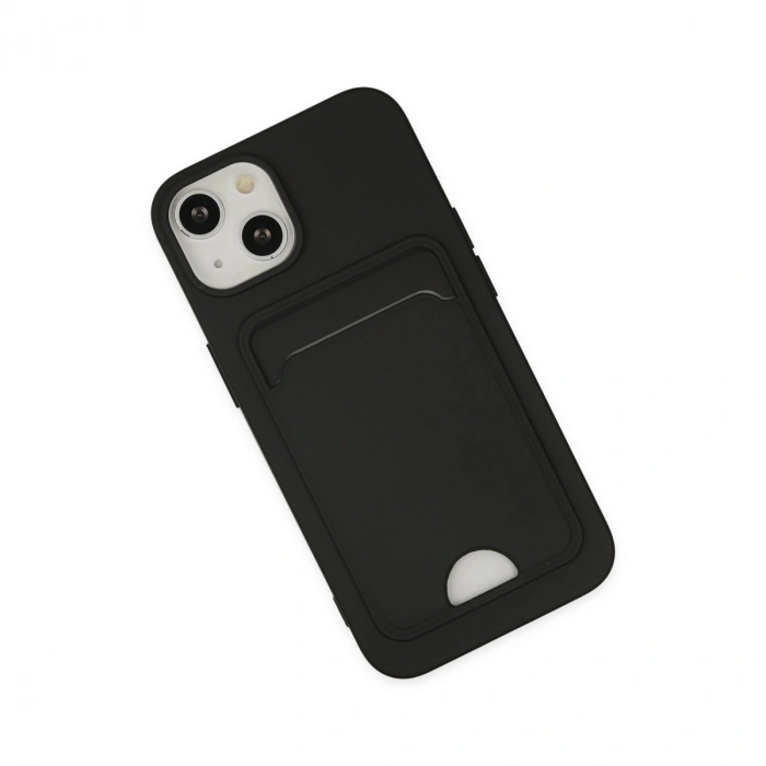 Apple İphone 14 Plus Kılıf Kelvin Kartvizitli Silikon - Siyah