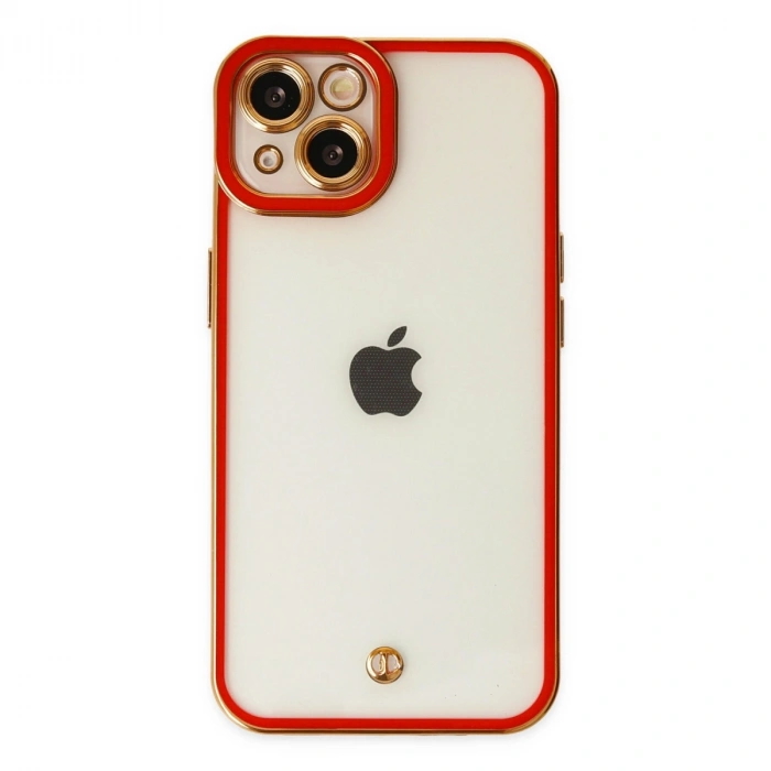 Apple İphone 14 Plus Kılıf Liva Lens Silikon - Kırmızı