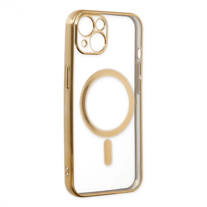 Apple İphone 14 Plus Kılıf Magneticsafe Lazer Silikon - Gold