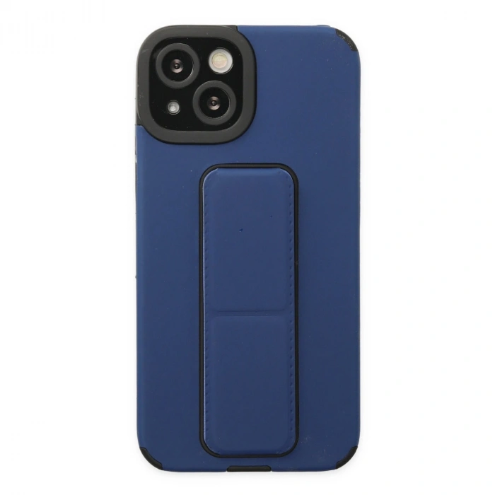 Apple İphone 14 Plus Kılıf Mega Standlı Silikon - Mavi