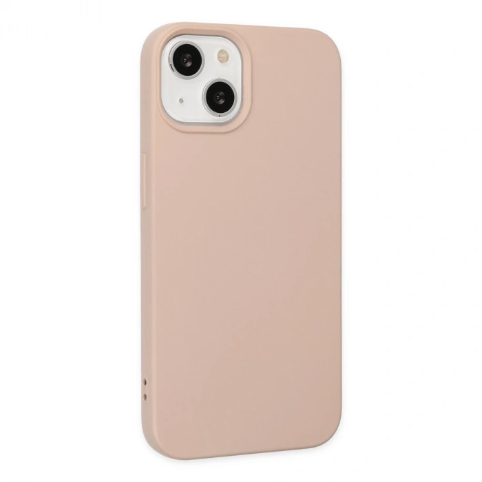 Apple İphone 14 Plus Kılıf Nano İçi Kadife Silikon - Pudra