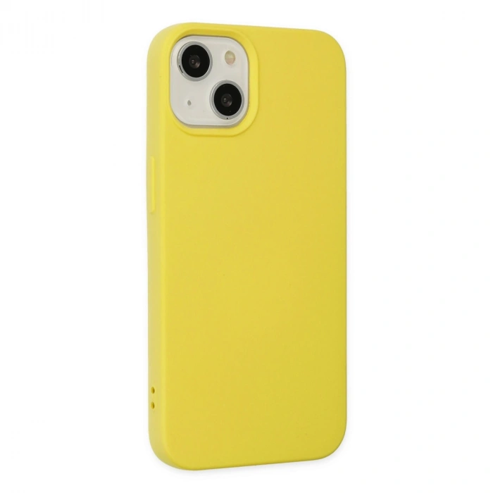 Apple İphone 14 Plus Kılıf Nano İçi Kadife Silikon - Sarı