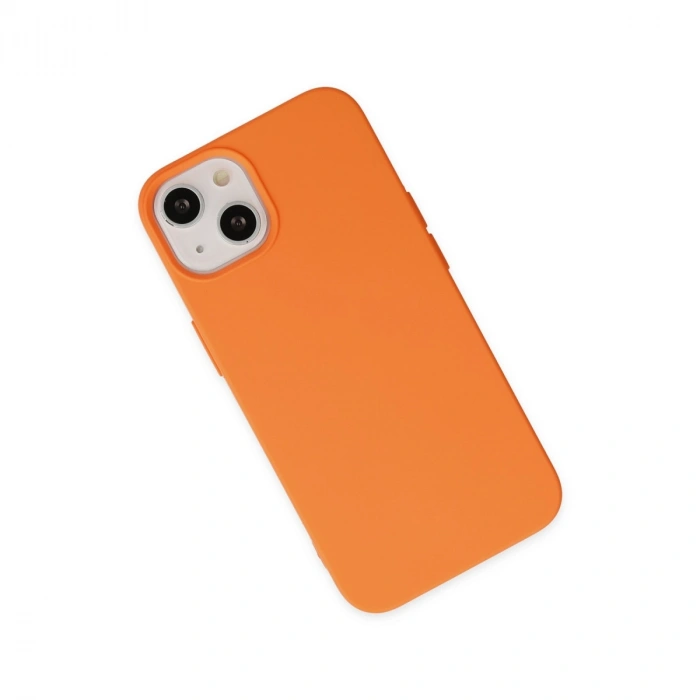 Apple İphone 14 Plus Kılıf Nano İçi Kadife Silikon - Turuncu