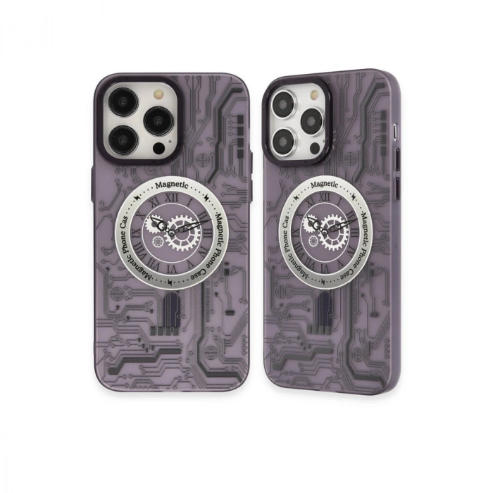Apple İphone 14 Pro Kılıf Apollo Magneticsafe Desenli Kapak - Apollo Mor - 5