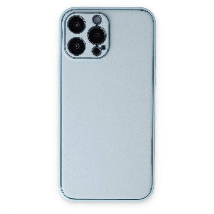 Apple İphone 14 Pro Kılıf Coco Deri Silikon Kapak - Sky Blue