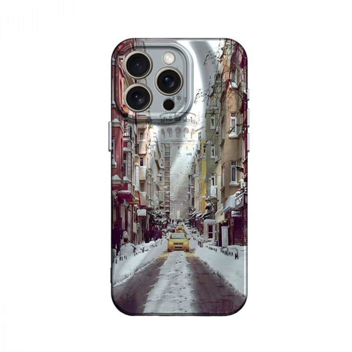 Apple İphone 14 Pro Kılıf Crew Desenli Kapak - Galata Kulesi