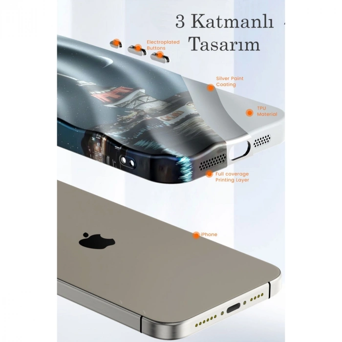 Apple İphone 14 Pro Kılıf Crew Desenli Kapak - Kapadokya