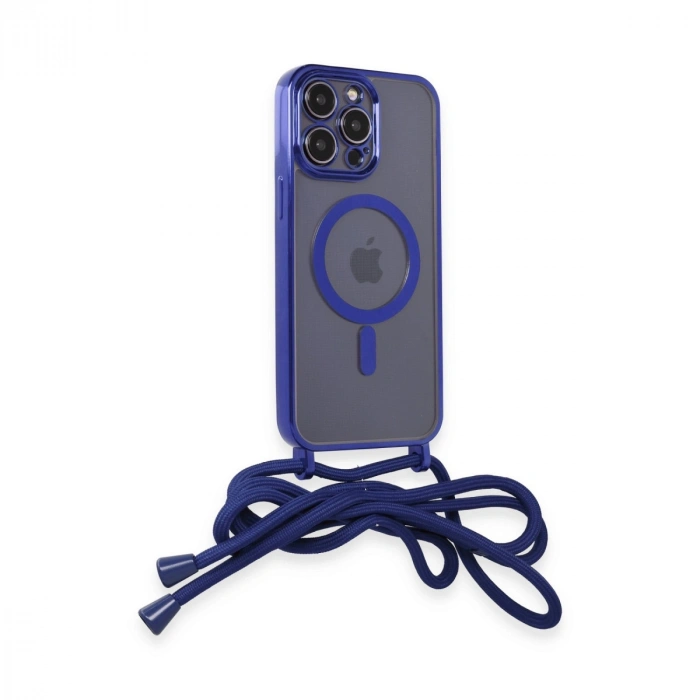 Apple İphone 14 Pro Kılıf Divo Lazer Askılı Magsafe Kapak - Mavi