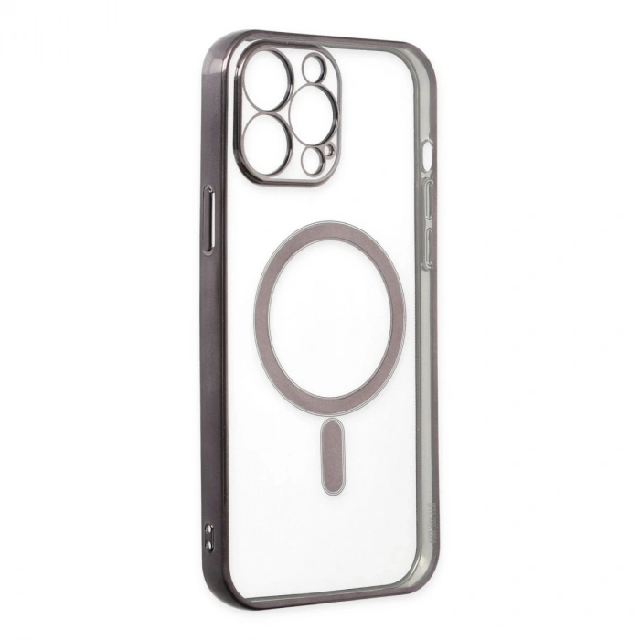 Apple İphone 14 Pro Kılıf Magneticsafe Lazer Silikon - Siyah