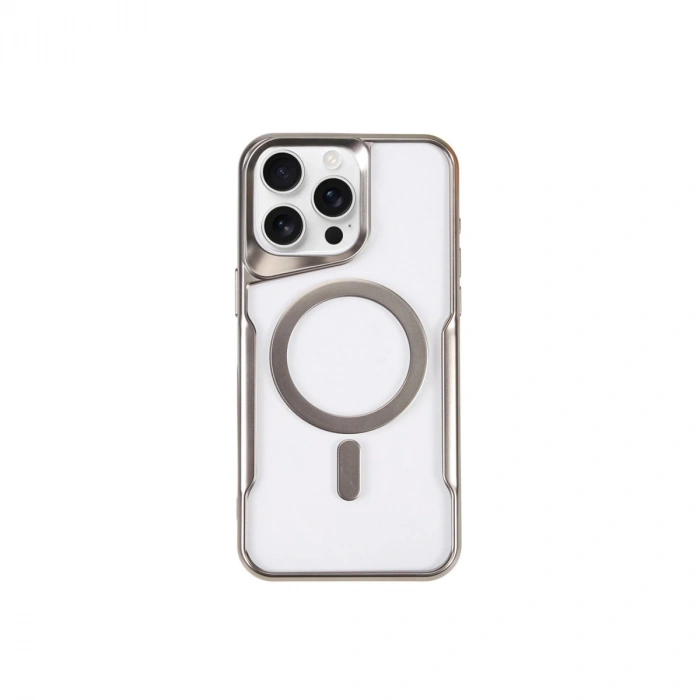 Apple İphone 14 Pro Max Kılıf Boyi Magsafe Silikon Kapak - Gümüş