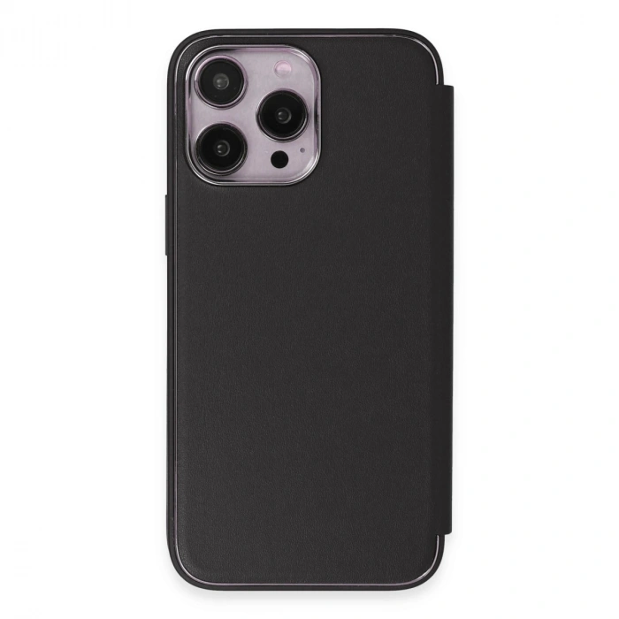 Apple İphone 14 Pro Max Kılıf Dolpin Kapaklı - Siyah