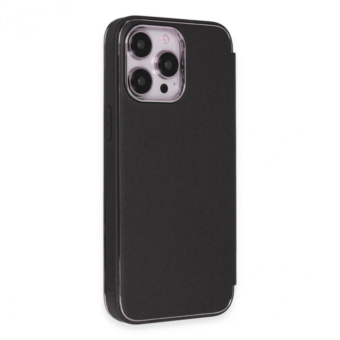 Apple İphone 14 Pro Max Kılıf Dolpin Kapaklı - Siyah