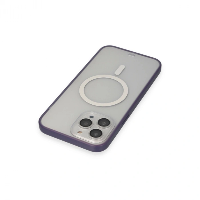 Apple İphone 14 Pro Max Kılıf Grand Magneticsafe Kapak - Mor
