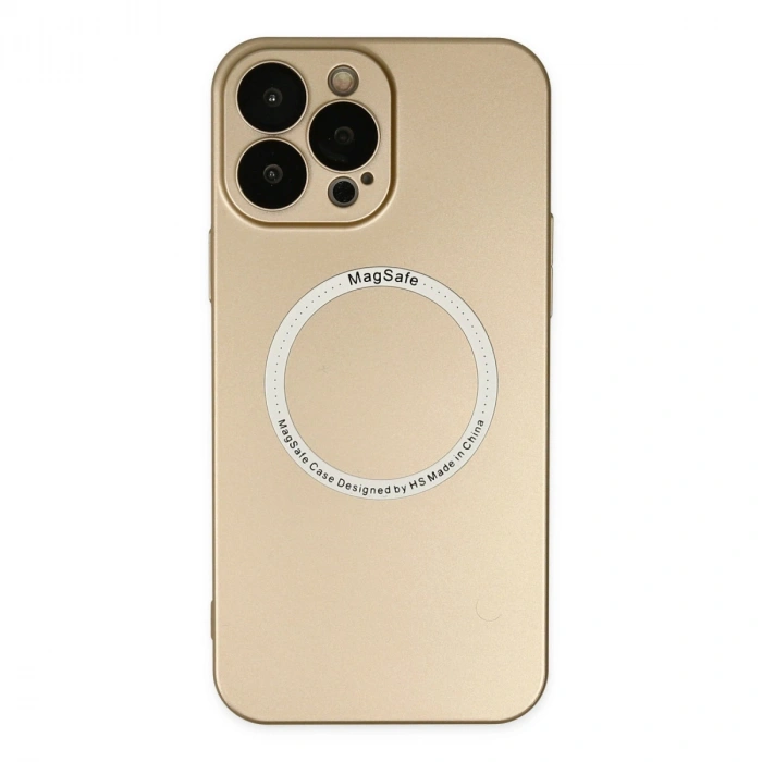 Apple İphone 14 Pro Max Kılıf Jack Magneticsafe Lens Silikon - Gold