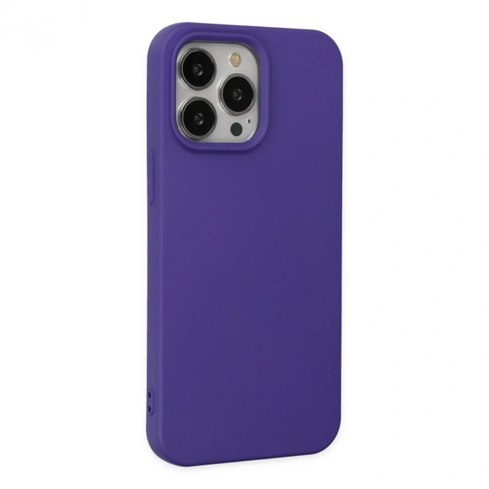 Apple İphone 14 Pro Max Kılıf Nano İçi Kadife Silikon - Mor