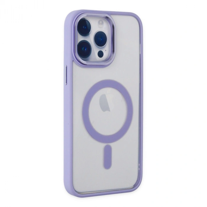 Apple İphone 14 Pro Max Kılıf Room Magneticsafe Silikon - Lila