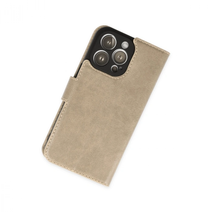 Apple İphone 14 Pro Max Kılıf Trend S Plus Kapaklı Kılıf - Gold