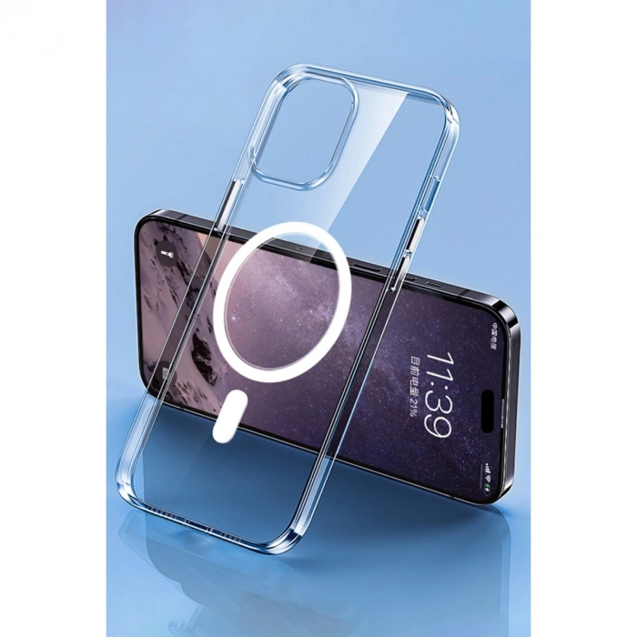 Apple İphone 14 Pro Max Kılıf Tron Şeffaf Magsafe Kapak - Şeffaf
