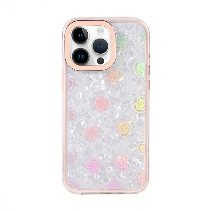 Apple İphone 14 Pro Max Lumi Desenli Kapak - Pembe