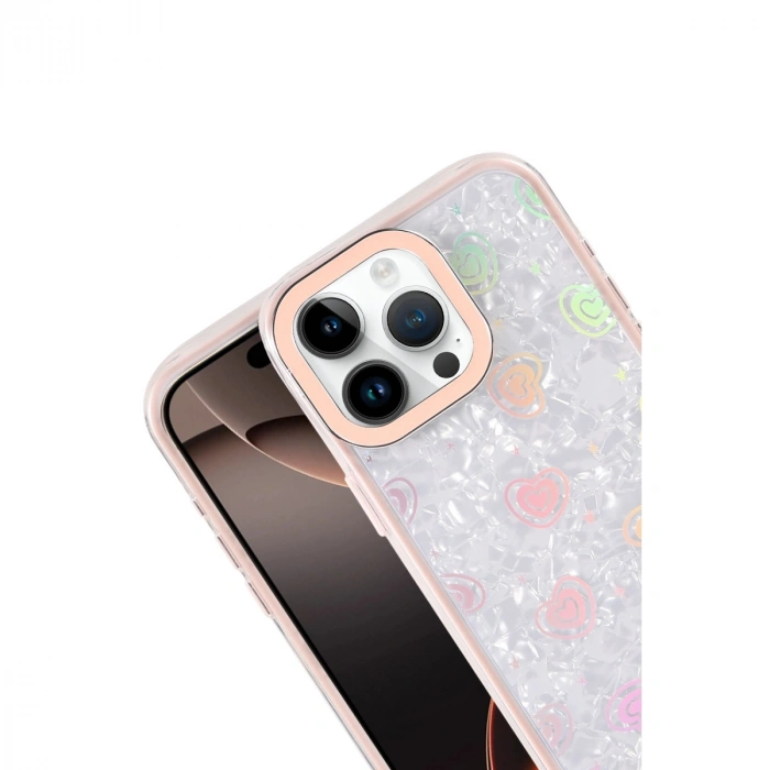 Apple İphone 14 Pro Max Lumi Desenli Kapak - Pembe