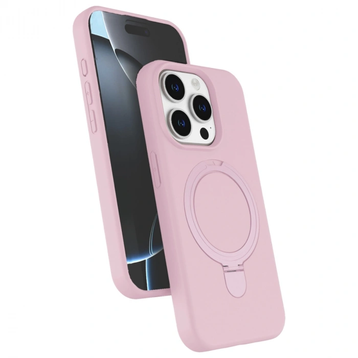 Apple İphone 14 Pro Max Regal Magsafe Standlı Kapak - Açık Pembe