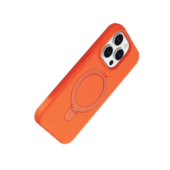 Apple İphone 14 Pro Max Regal Magsafe Standlı Kapak - Turuncu
