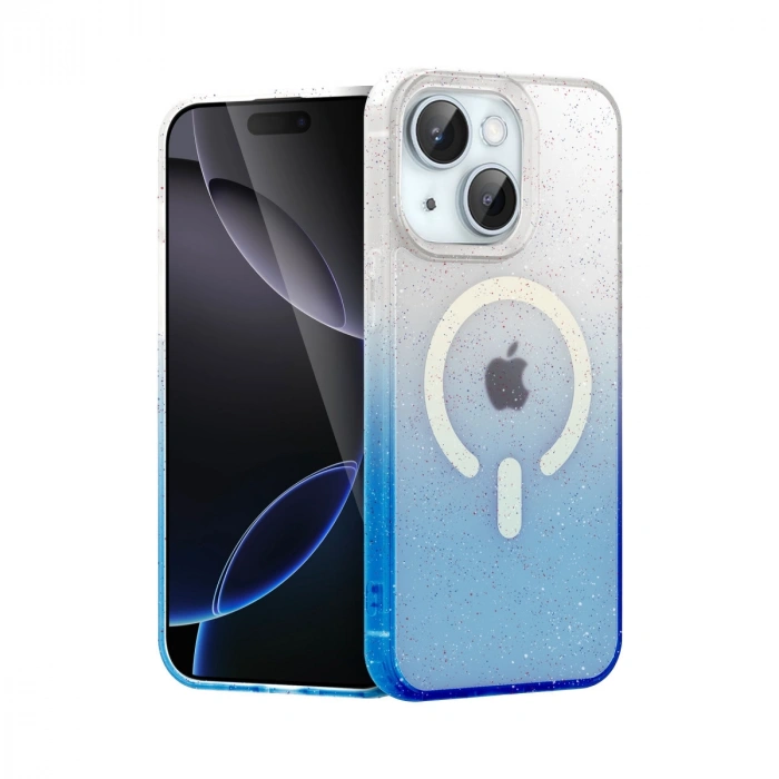 Apple İphone 14 Pummel Shiny Magsafe Kapak - Mavi