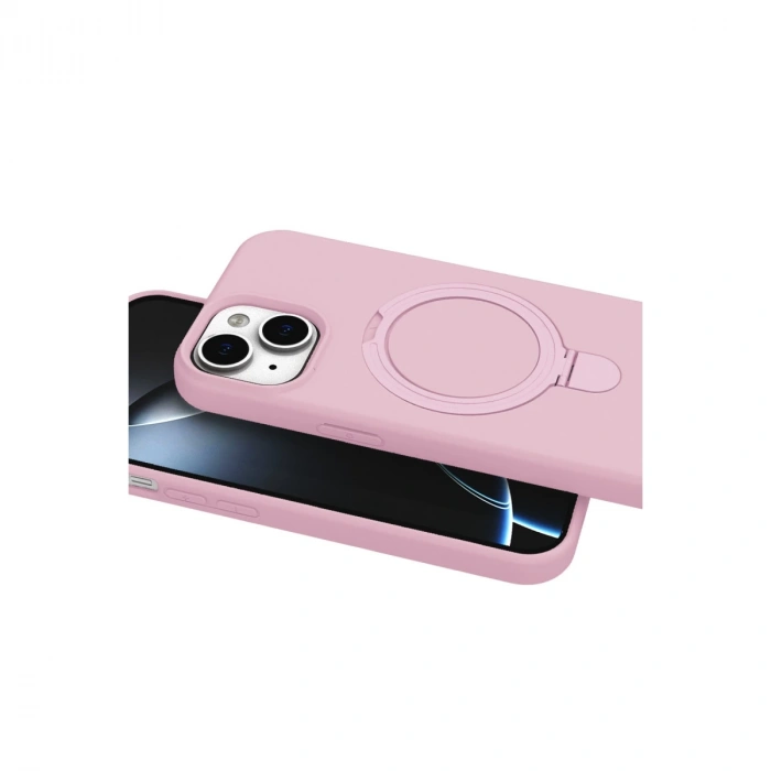 Apple İphone 14 Regal Magsafe Standlı Kapak - Açık Pembe