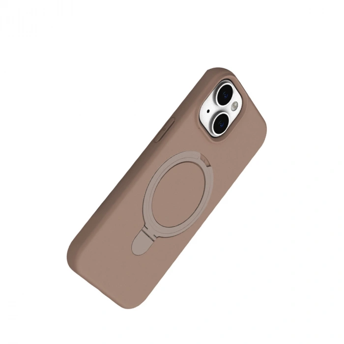 Apple İphone 14 Regal Magsafe Standlı Kapak - Çöl Titanyum