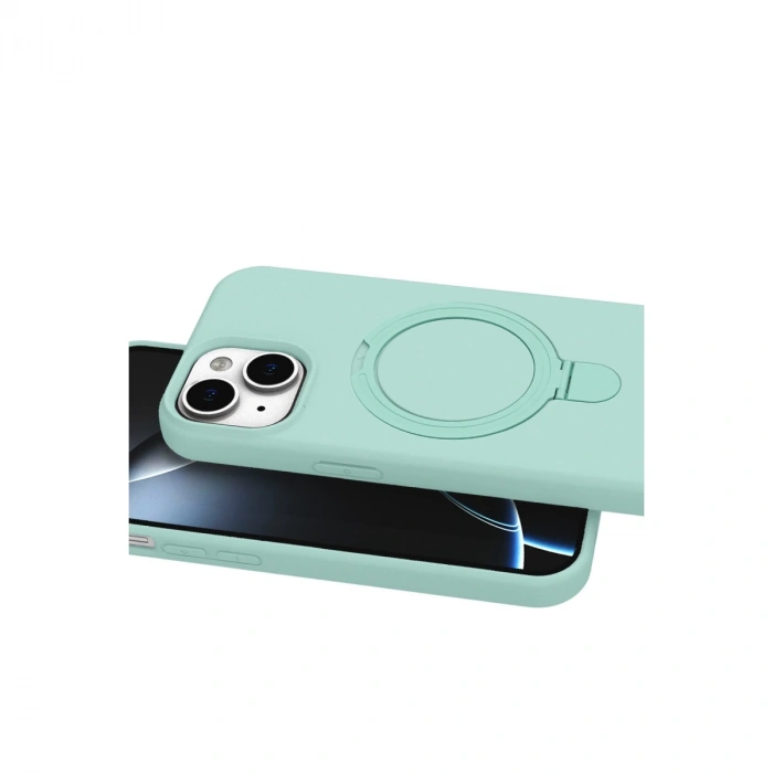 Apple İphone 14 Regal Magsafe Standlı Kapak - Su Yeşili
