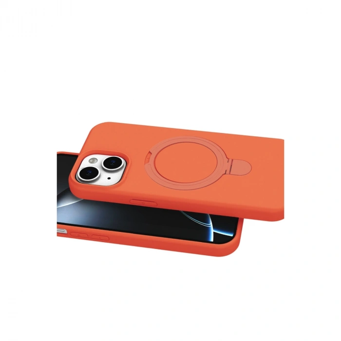 Apple İphone 14 Regal Magsafe Standlı Kapak - Turuncu