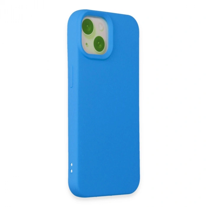 Apple İphone 15 Kılıf Nano İçi Kadife Silikon - Mavi