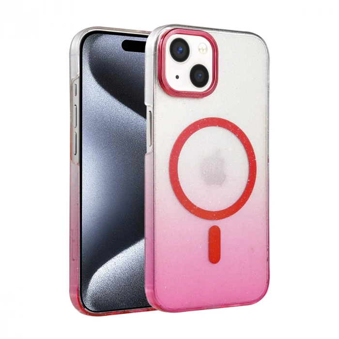 Apple İphone 15 Plus Glossy Magsafe Kapak - Pembe
