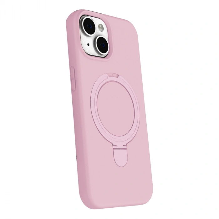 Apple İphone 15 Plus Regal Magsafe Standlı Kapak - Açık Pembe