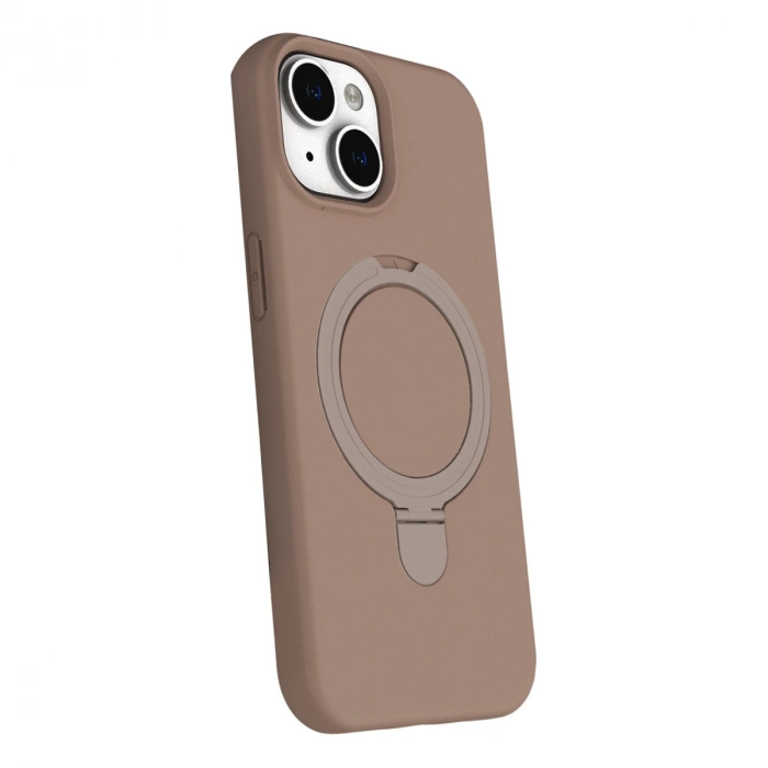 Apple İphone 15 Plus Regal Magsafe Standlı Kapak - Çöl Titanyum