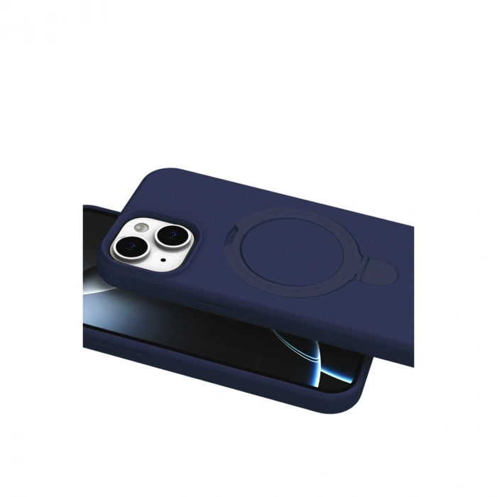 Apple İphone 15 Plus Regal Magsafe Standlı Kapak - Lacivert
