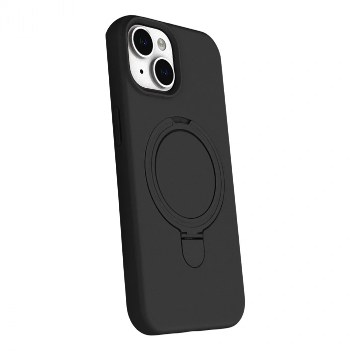 Apple İphone 15 Plus Regal Magsafe Standlı Kapak - Siyah