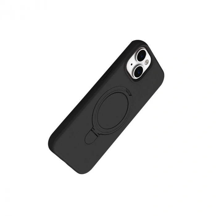 Apple İphone 15 Plus Regal Magsafe Standlı Kapak - Siyah