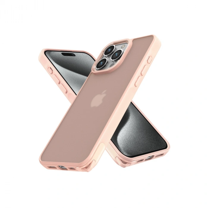 Apple İphone 15 Pro Kılıf Elegant Kapak - Pudra