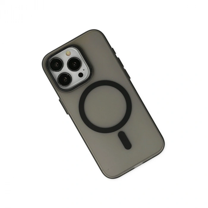 Apple İphone 15 Pro Kılıf Lodos Magneticsafe Mat Kapak - Siyah