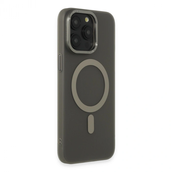 Apple İphone 15 Pro Kılıf Lodos Magneticsafe Mat Kapak - Titan Gri