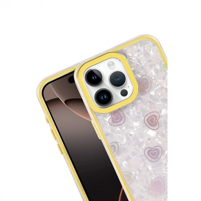 Apple İphone 15 Pro Lumi Desenli Kapak - Sarı
