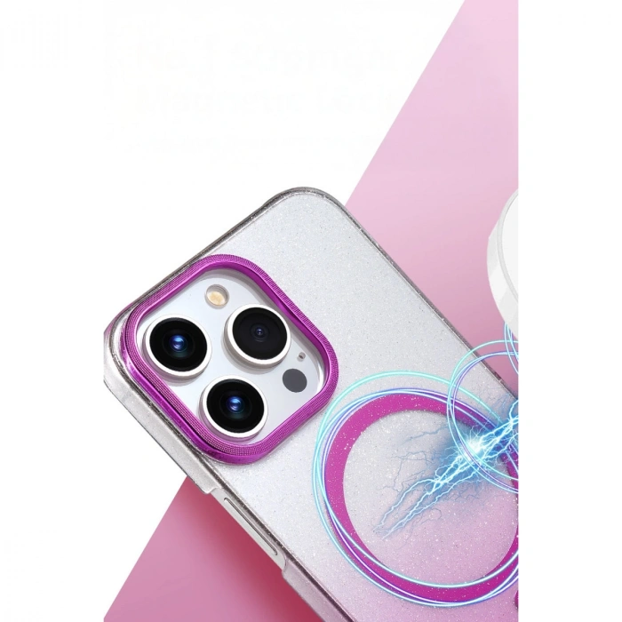 Apple İphone 15 Pro Max Glossy Magsafe Kapak - Mavi