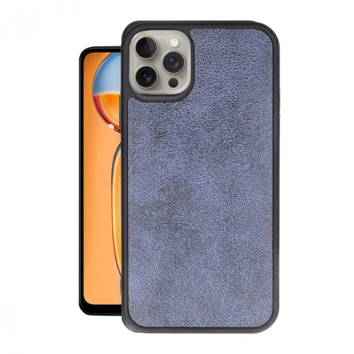 Apple İphone 15 Pro Max Kılıf Aras Deri Kapak - Lacivert