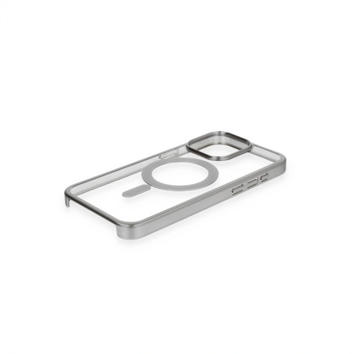 Apple İphone 15 Pro Max Kılıf Erozi Magsafe Kapak - Gümüş